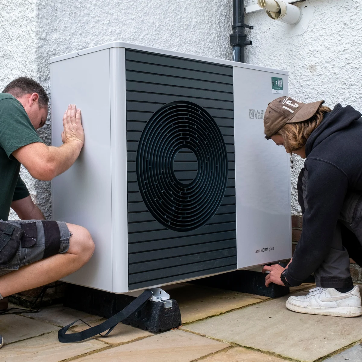 Heat pump being installed in Coventry UK